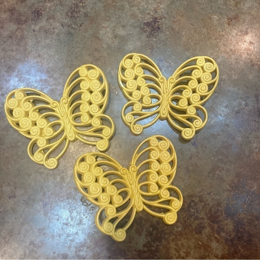 1970’s Vintage Plastic Butterfly Wall Hangings